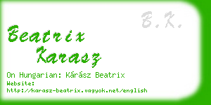 beatrix karasz business card